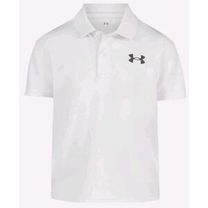 Under Armour Polo Men's Large Tall LT Loose Fit White Textured Logo S/S EUC